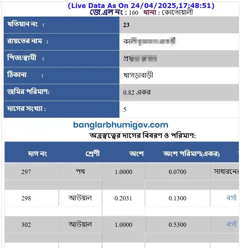 Cooch Behar Khatian and Plot Records